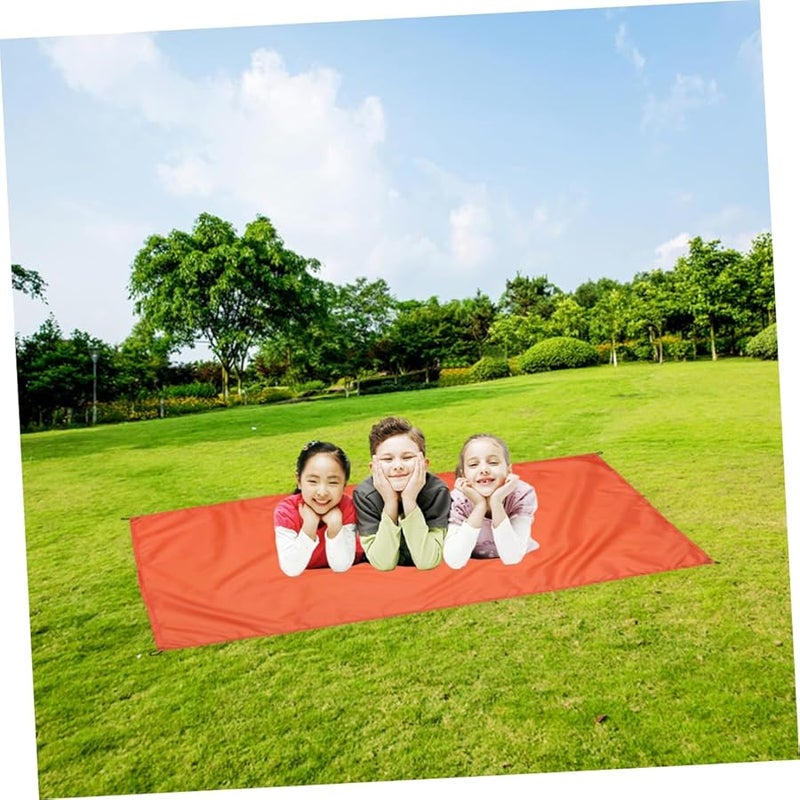 4 Pcs Orange Foldable Picnic Mat Multifunctional Beach Camping Pad with Storage Bag - Image 2